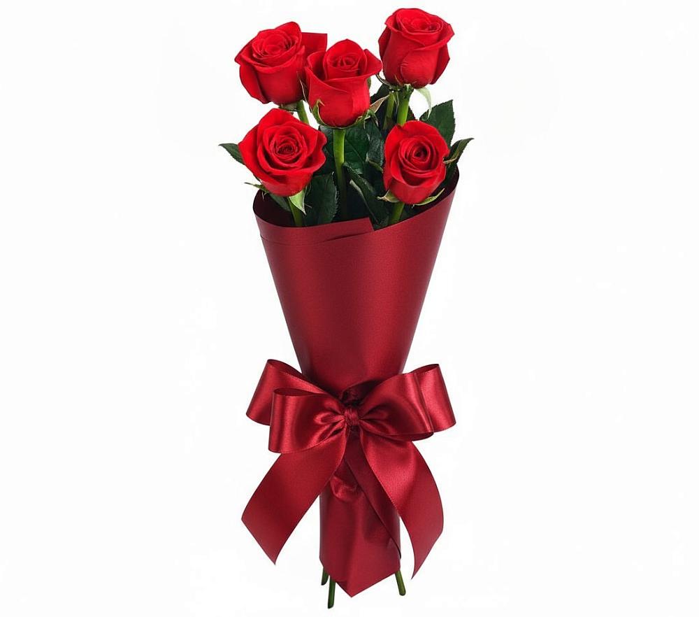 Букет 5 Красных роз Эдлесс Лав в Усть-Коксе