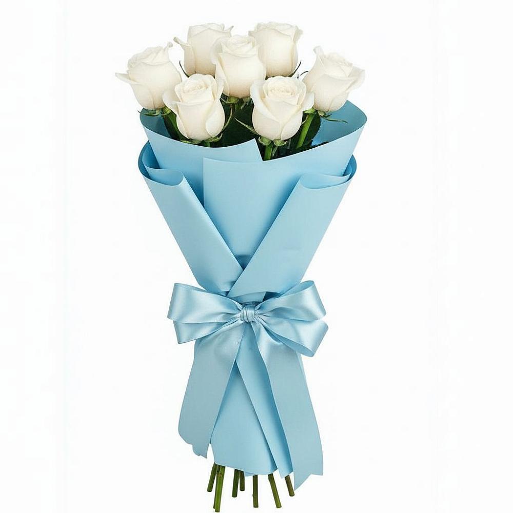 Букет 7 белых роз Проуд в Усть-Коксе