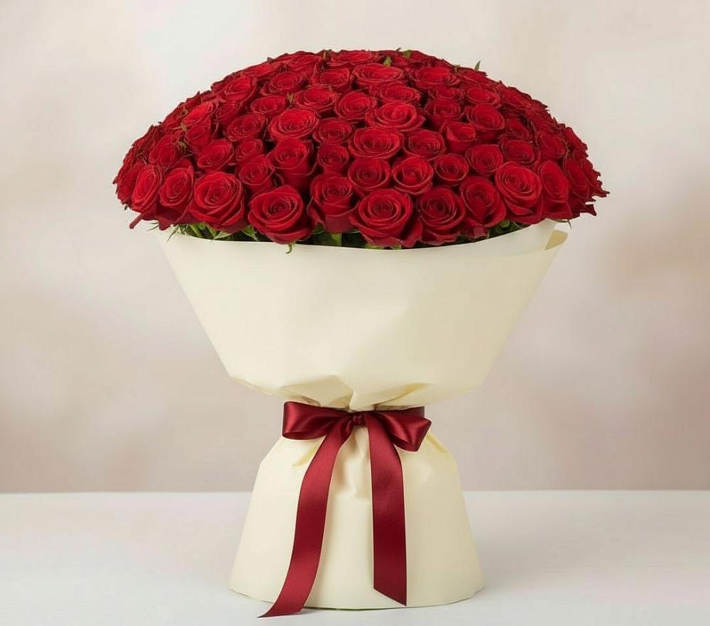 Букет 101 Красная роза Милано в Усть-Коксе
