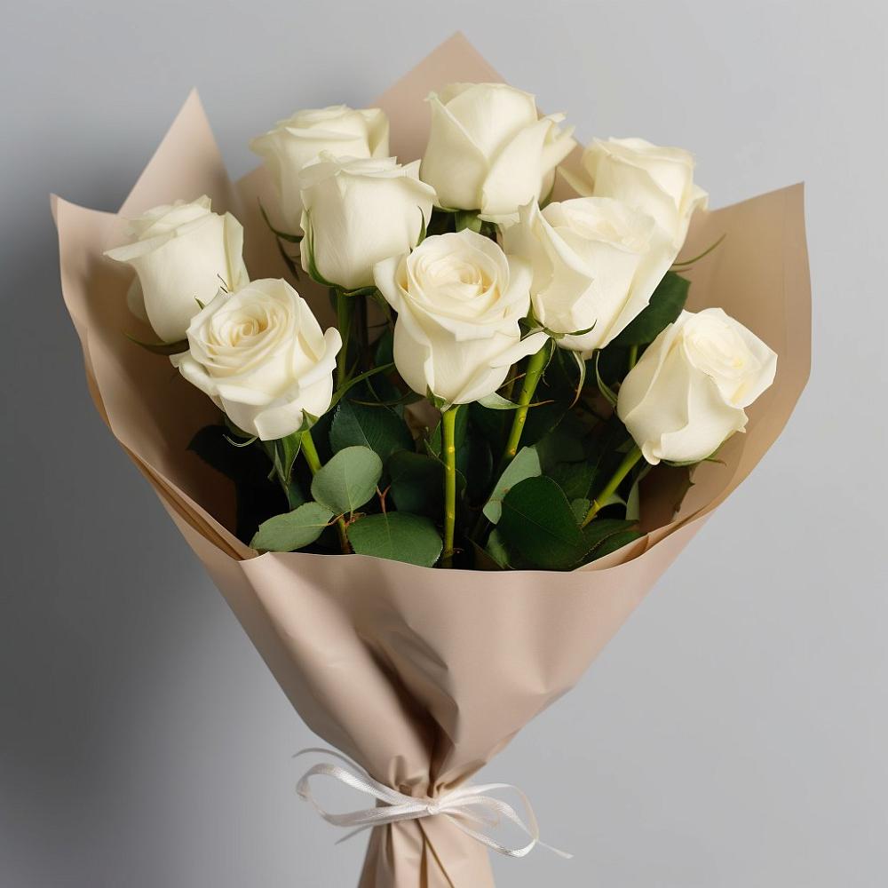 Букет 9 Белых роз Эдлесс Лав в Усть-Коксе