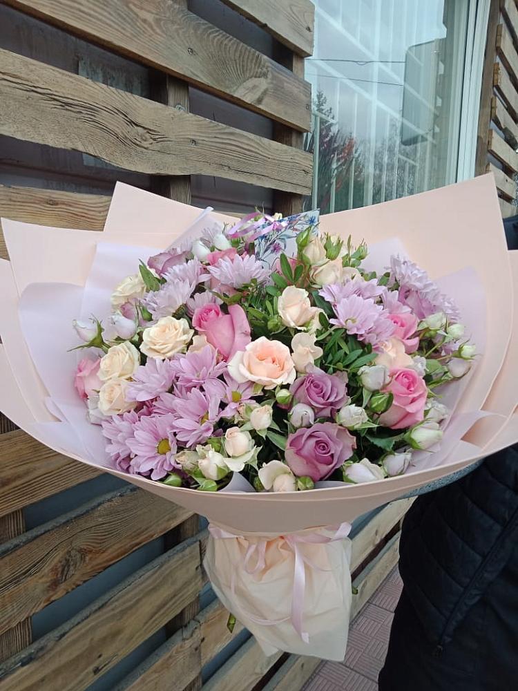 Букет цветов из: Розы и Хризантемы в Усть-Коксе