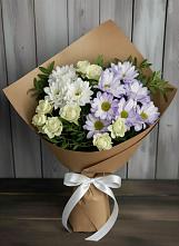 Букет цветов из:  Хризантемы и Розы в Усть-Коксе