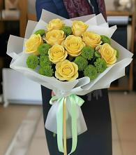 Букет цветов из:  Хризантемы и Розы в Усть-Коксе