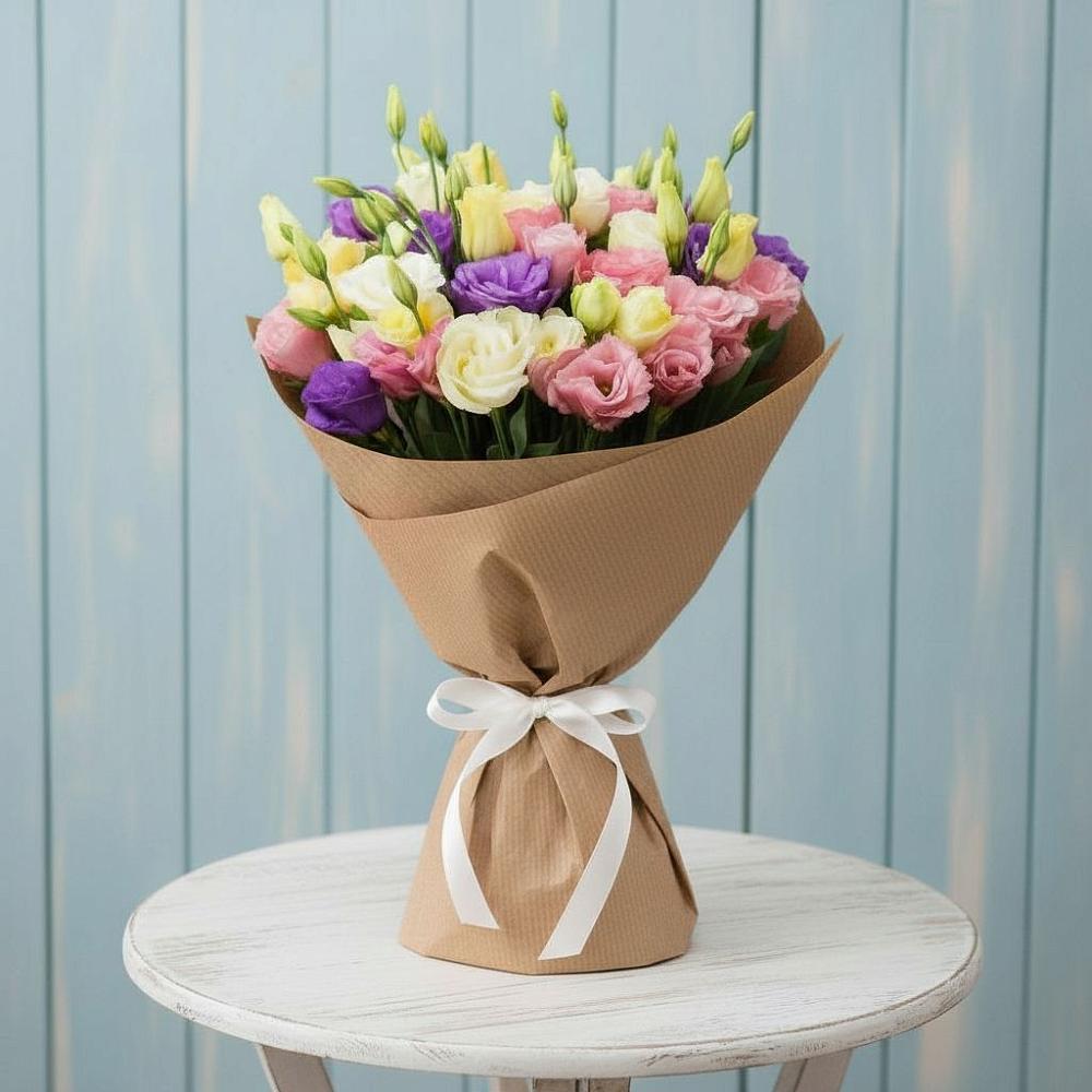 Букет цветов из: Лизиантусы в Усть-Коксе