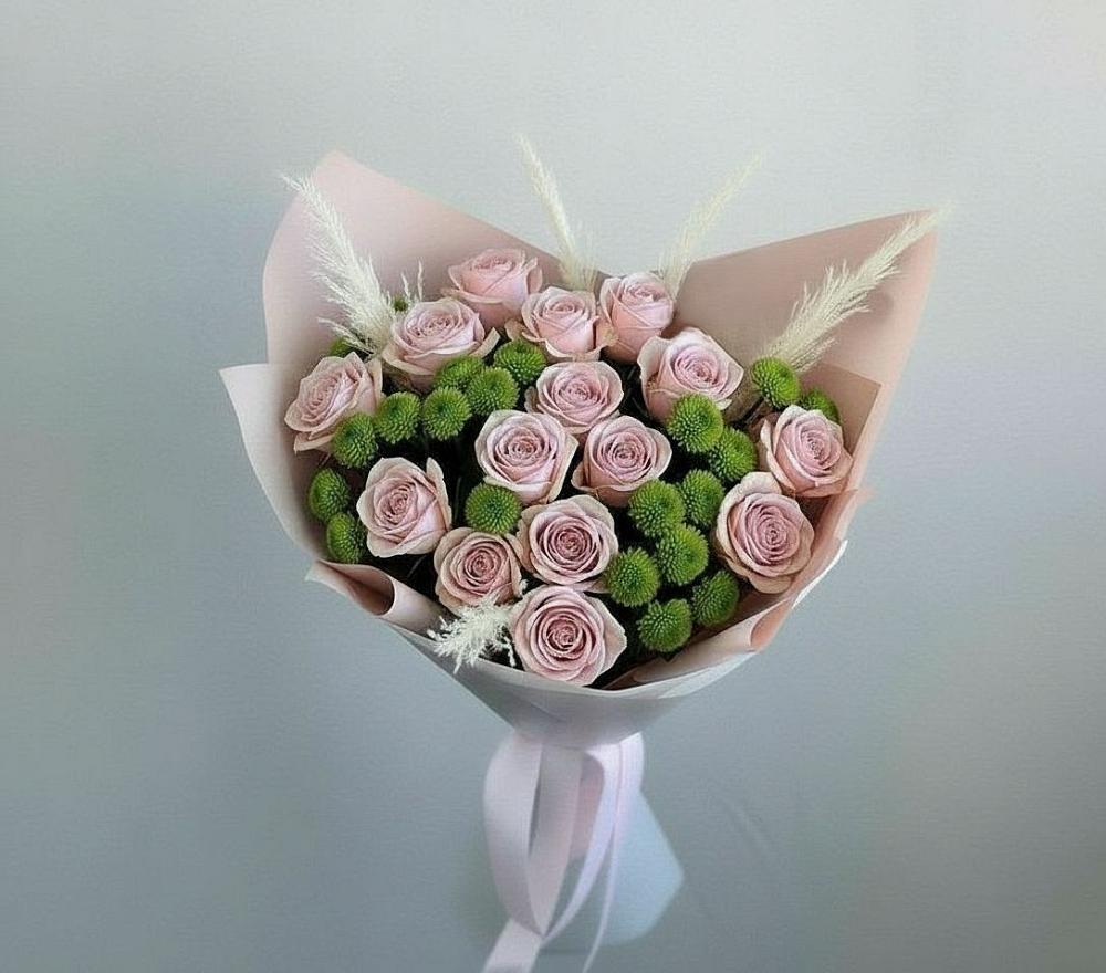 Букет цветов из: Розы и Хризантемы в Усть-Коксе