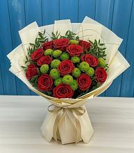 Букет цветов из:  Розы и Хризантемы в Усть-Коксе