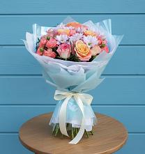 Букет цветов из:  Хризантемы и Розы в Усть-Коксе
