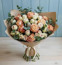 Букет цветов из:  Альстромерии и Розы в Усть-Коксе